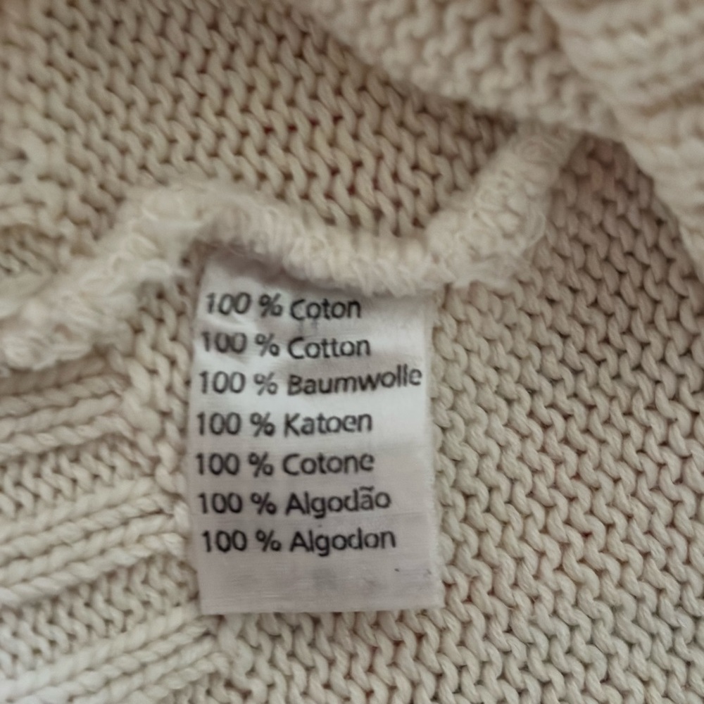 Lacoste Women's Ivory Crew Neck Sweater Needs Repair - Picture 6 of 8